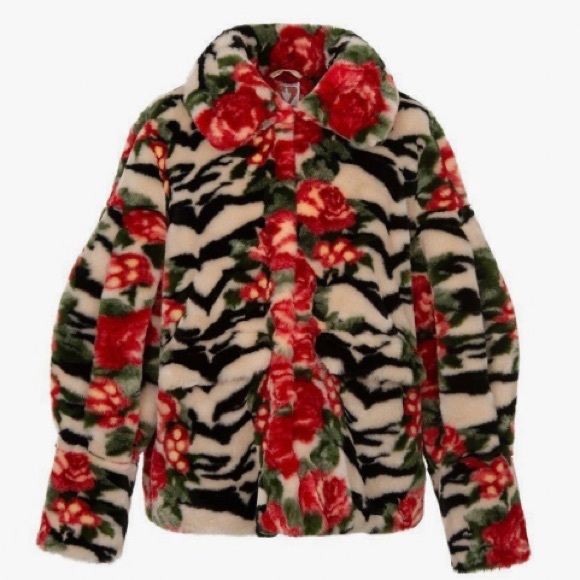 Shrimps Jackets & Blazers - Shrimps Zio Faux Fur Coat, Tiger Rose, UK 6, US 2
